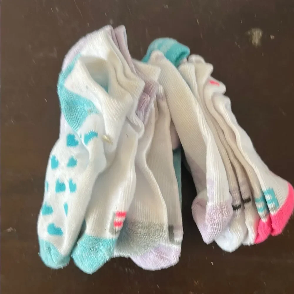 Lot of 15 Pairs Girls Sports Socks Assorted Colors/Styles Athletic Size Small